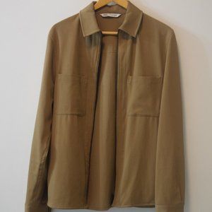 Zara Beige Zippered Overshirt